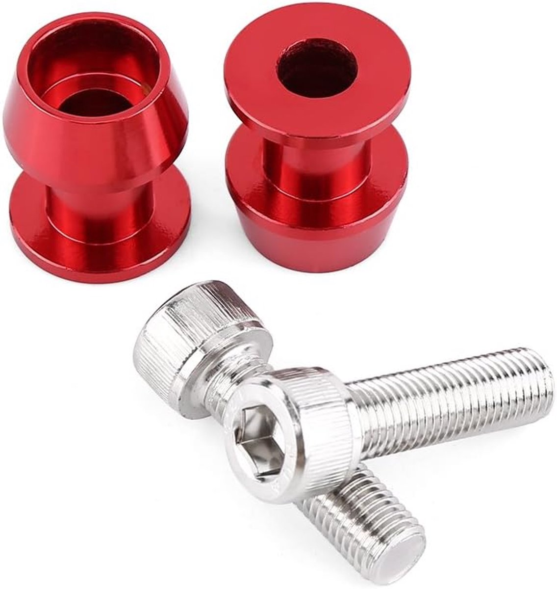 motorfiets Aluminium zwenkarmspoelschuiven Stand Achterbrugklossen(8MM-Rood)