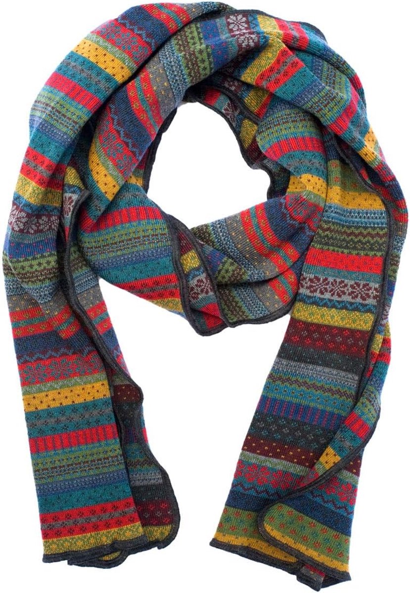 Merino sjaal Cacha, 100% wol, antraciet, Eén Maat