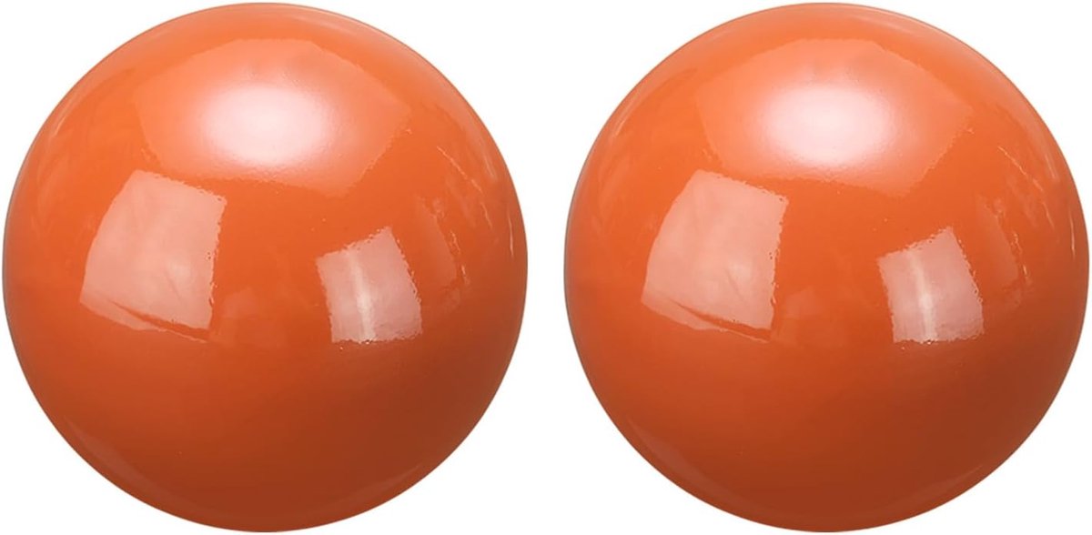 Gazing Globe Decoratiebal, 38 mm, tuinbal, gepolijste holle bal, naadloze roestvrijstalen gazingbal, gladde spiegelbal voor tuin- en woondecoratie, 2 stuks, oranje