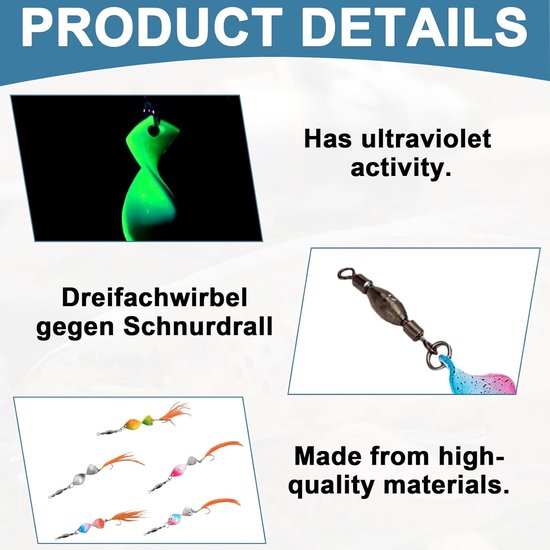 Forel 4,2 g in spoonbox, forelaas, visaas, forellepelset, forel, knipperlicht, vissen, forel, visaccessoires met rolling swivels, 5 stuks — afbeelding 2
