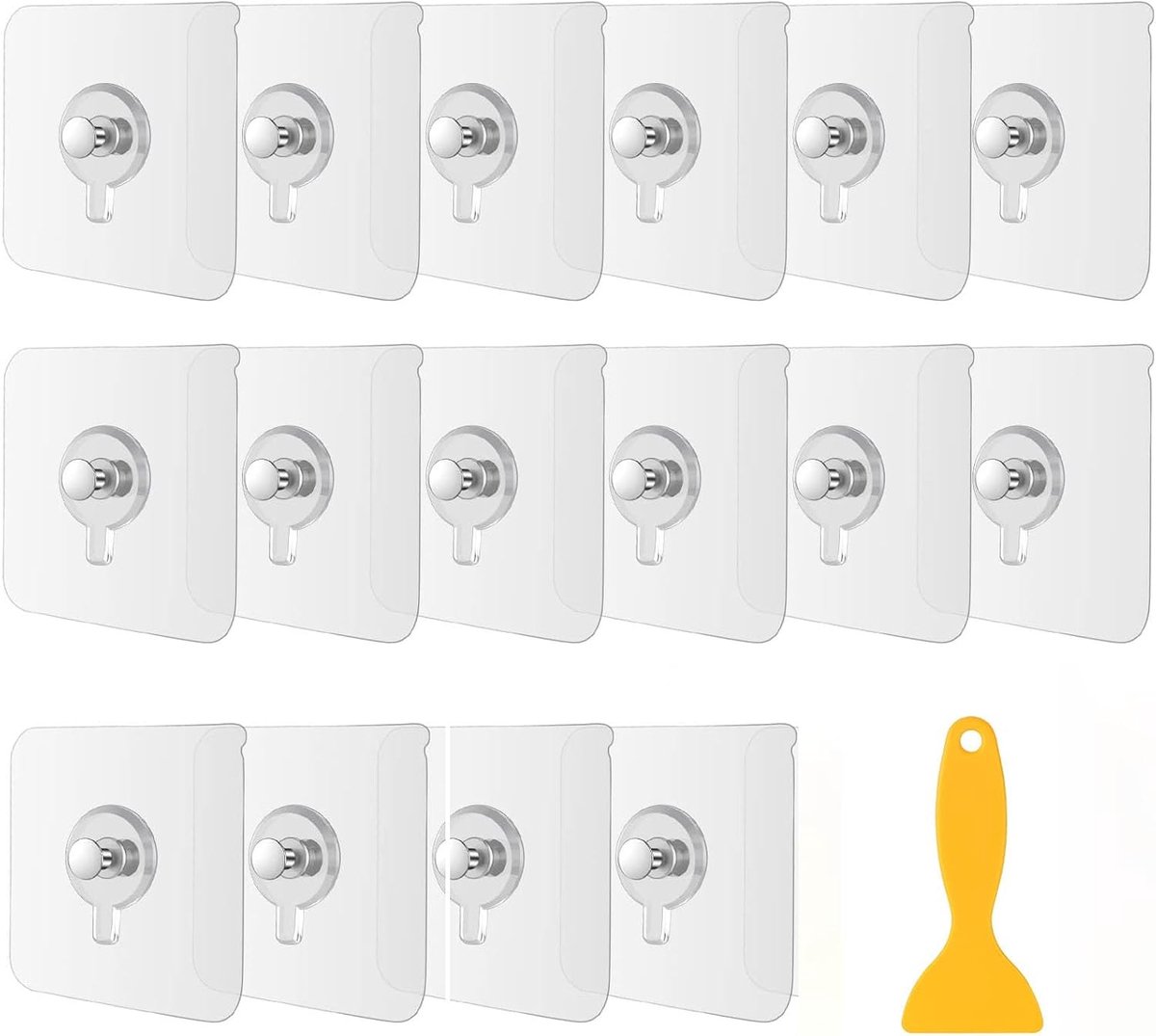fotohaken, wandhanger, 20 stuks, zonder boren, kleefhaken voor het ophangen van foto's, posters, hangers, met kleine schraper om op te plakken