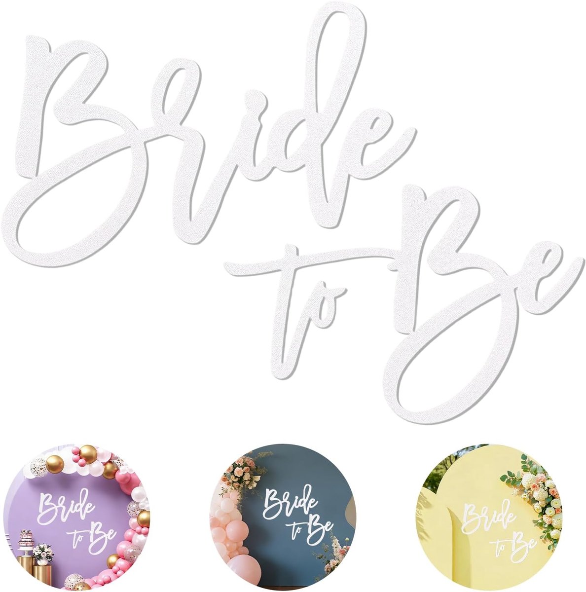Schild met opschrift Bride To Be, Bride To Be schild, toekomstige bruid, bruid schild, witte vilten letters voor fotowand achtergrond bruiloft, foto-rekwisieten, muur, deur (B)