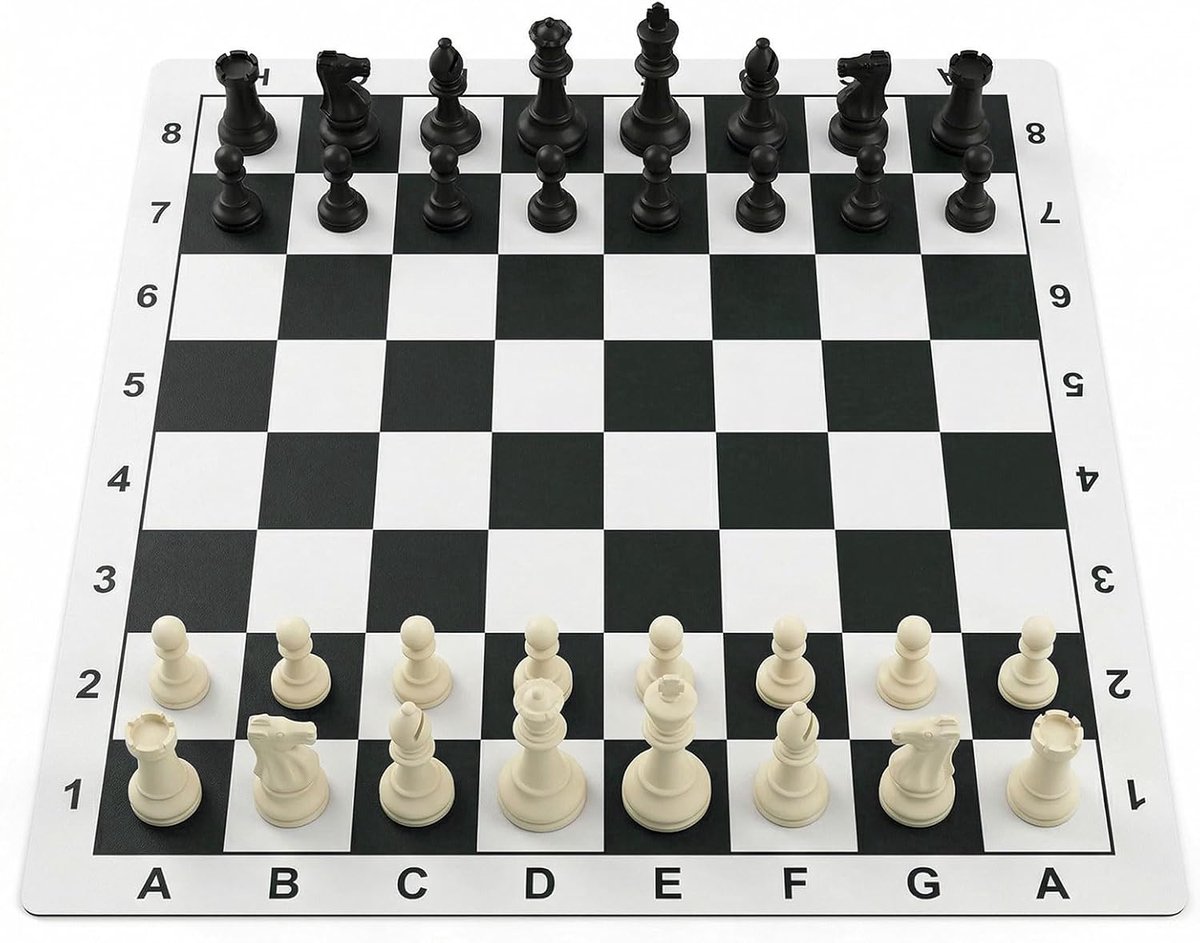 1 x schaakmat, schaakspel, oprolbaar, professioneel schaakbord en games, winkel, draagbaar, schaakbord, draagbaar, schaakmat, spelletjes, accessoires voor volwassenen en kinderen.