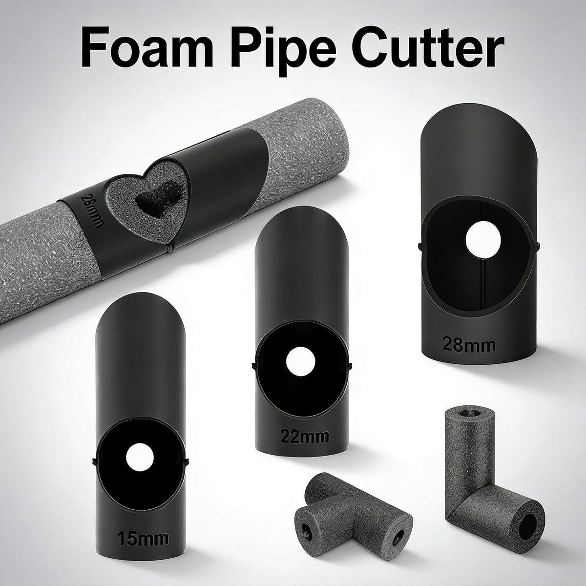 3-delige Set Snijgereedschap voor Pijpisolatie, Precisie Buizensnijder voor 13mm, 15mm, 22mm en 28mm, Ideaal voor Klusprojecten en Isolatiewerkzaamheden thumbnail 3