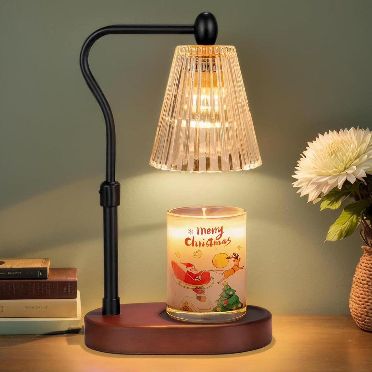 kaarswarmer lamp met Timer, Dimmer en Verstelbare Hoogte – Elektrische Waxwarmer Vintage Woondecoratie, Cadeau voor Mama, Licht om Geurkaarsen in Pot te Smelten