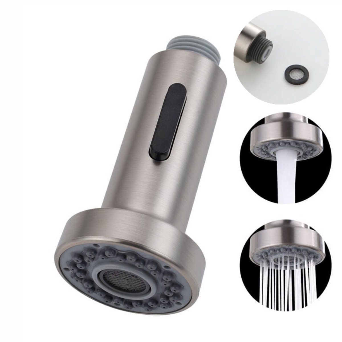 Keukensproeier Vervanging – 2 Standen – G1/2″ – Geborsteld – ABS – Filter Inbegrepen