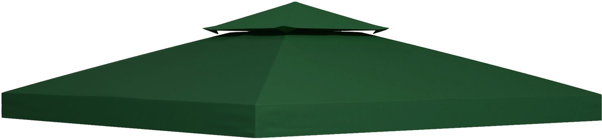 1 stuk - Tuin gazebo dak vervanging - gazebo dak vervanging - gebogen tent - 3 x 3 m - donkergroen