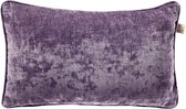 Dutch Decor LEWY - sierkussen 30x50 cm - glansvelours - Mysterioso - paars - Inclusief binnenkussen - Luxe kussens voor woonkamer & bank