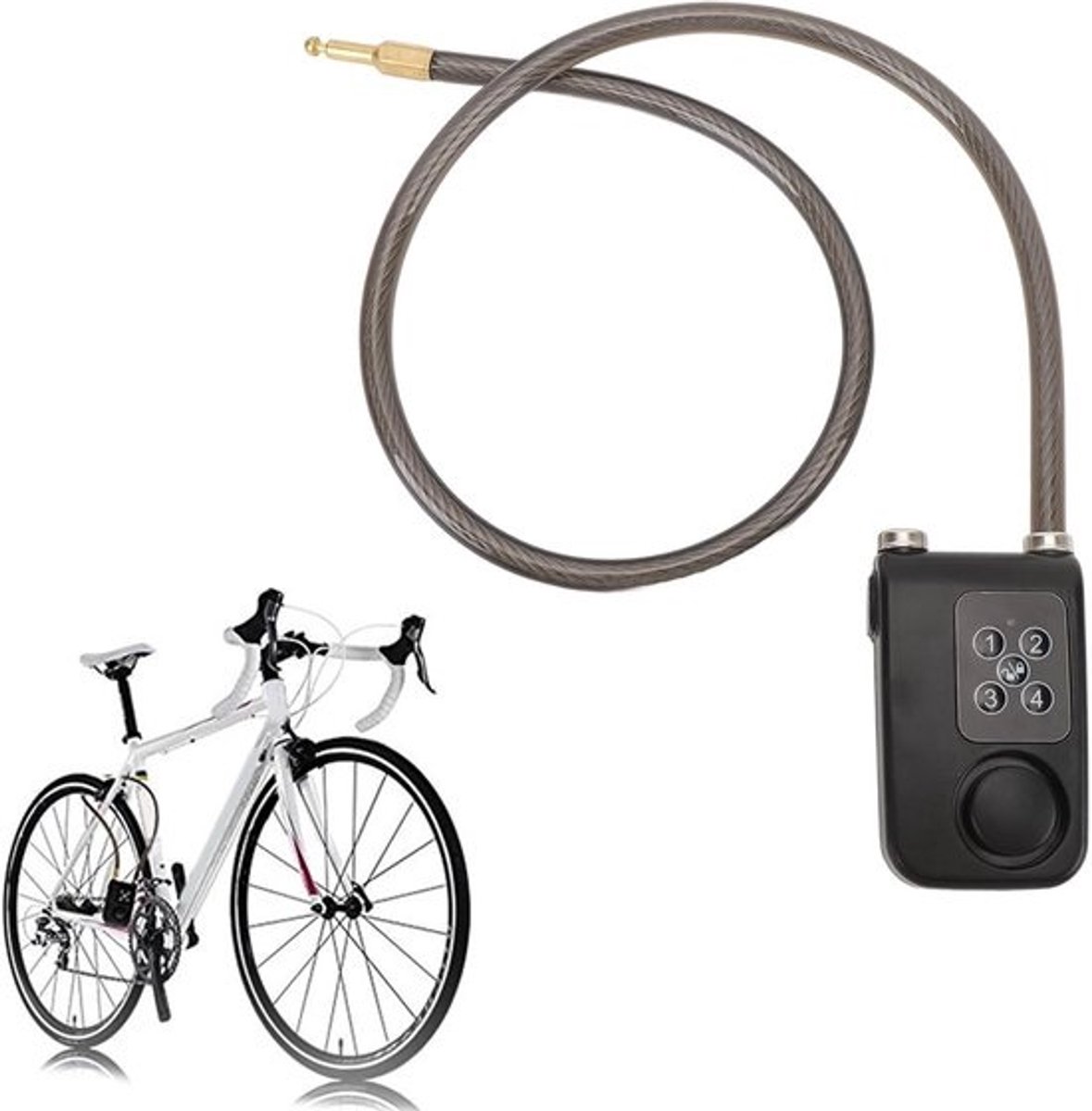 Wachtwoord Kettingslot - Anti-diefstal Beveiliging - Fiets Motor Beveiligen - 110dB Alarm Functie - 80cm Kabellengte - Zwart