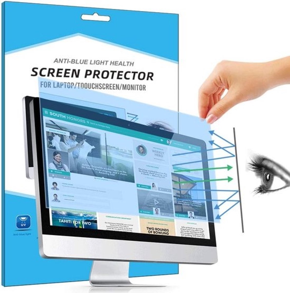 Verwijderbare 19 Inch Anti-Blauw Licht Screenprotector voor Monitor - Matte Anti-Glare Oogbescherming 16:10