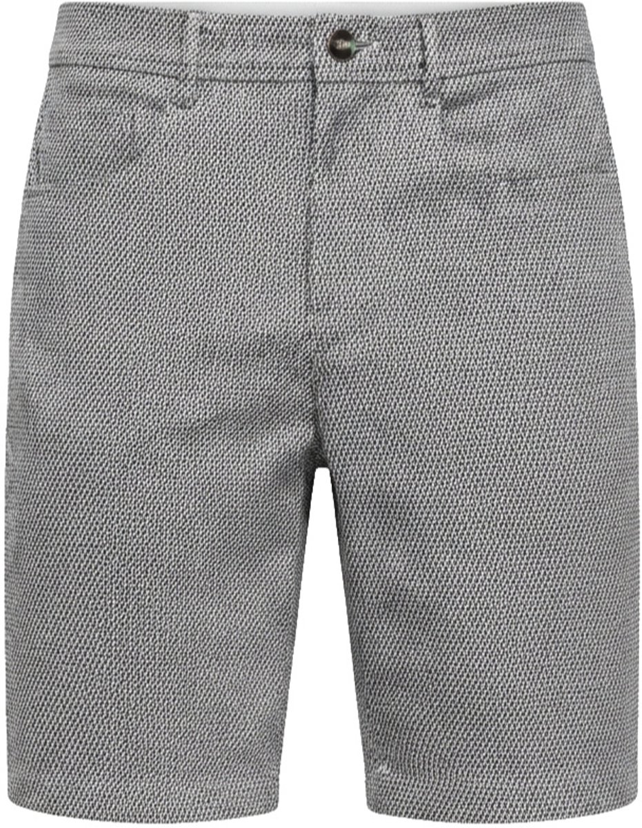 OMBRE Korte broek - Regular Fit - Rits - Gemeleerd Koffiebruin gemêleerd S