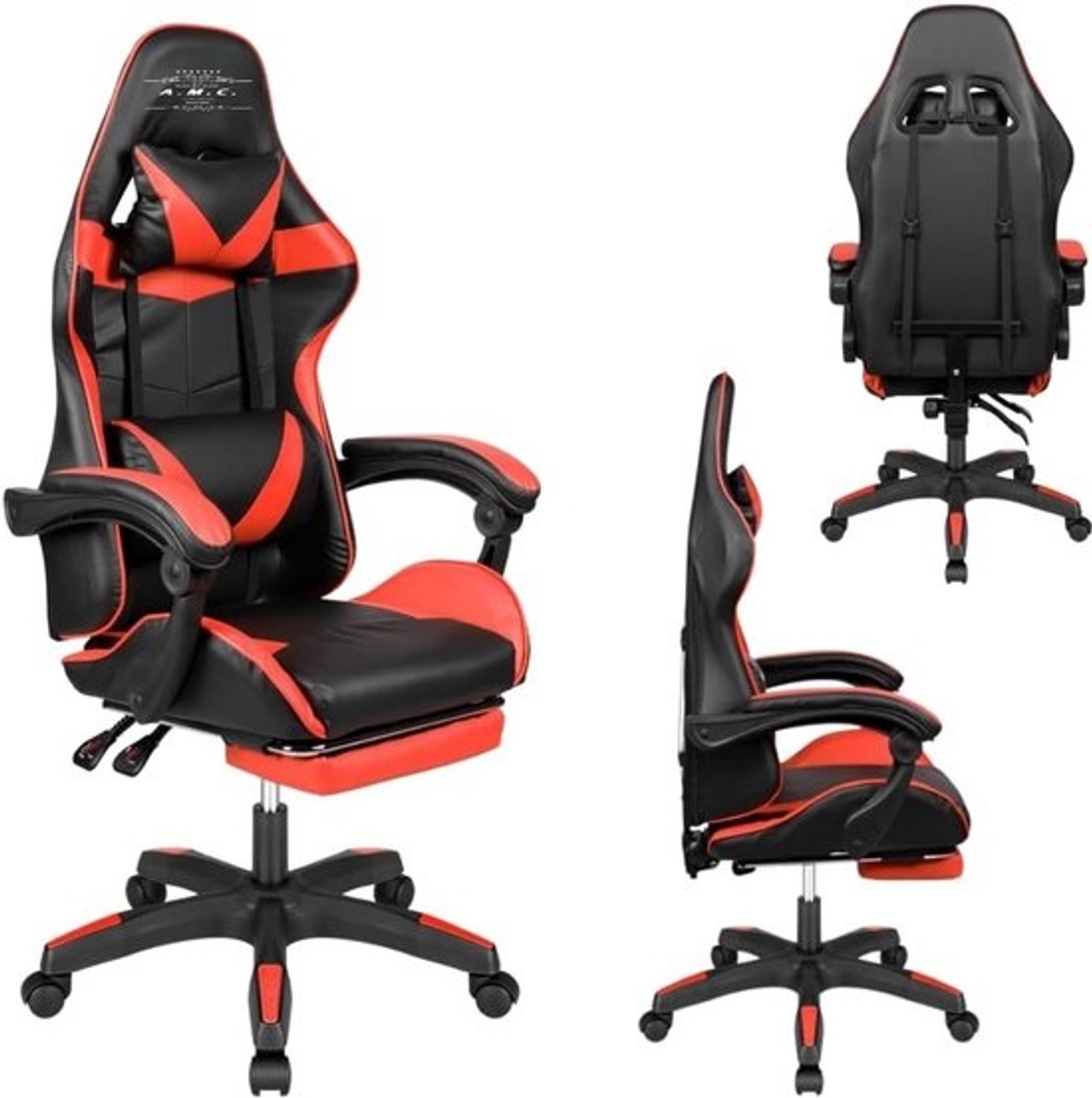 Ergonomische Gamestoel - Comfortabele Speelstoel - Langdurig Zitten - Verstelbare Rugleuning - 122 x 60 x 122 cm - Rood