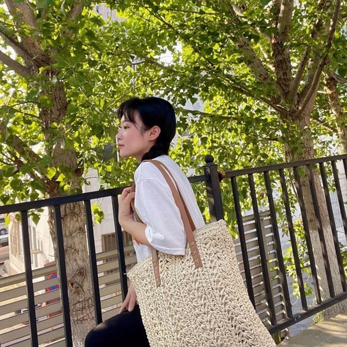 Ronde Geweven Stro Tas voor Dames - Zomerse Strandtas en Reistas in Boho Stijl