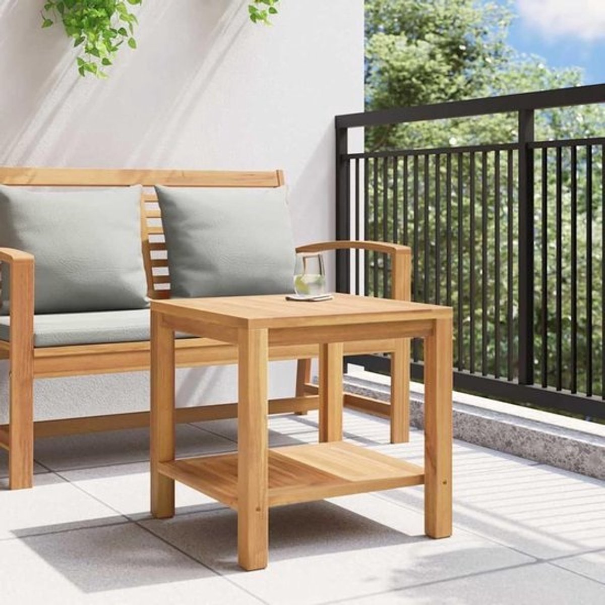 Salontafel teakhout - Koffietafel vierkant - Buiten ontspannen - Massief weerbestendig hout - 45 x 45 x 45 cm - Bruin