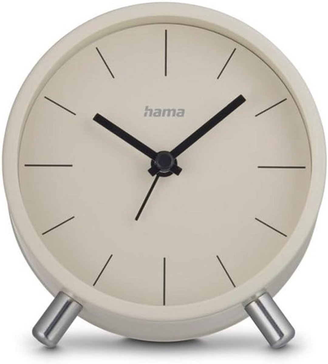 Stil Analoog Wekker Zonder Tikken met Snooze en Licht Grijs Beige