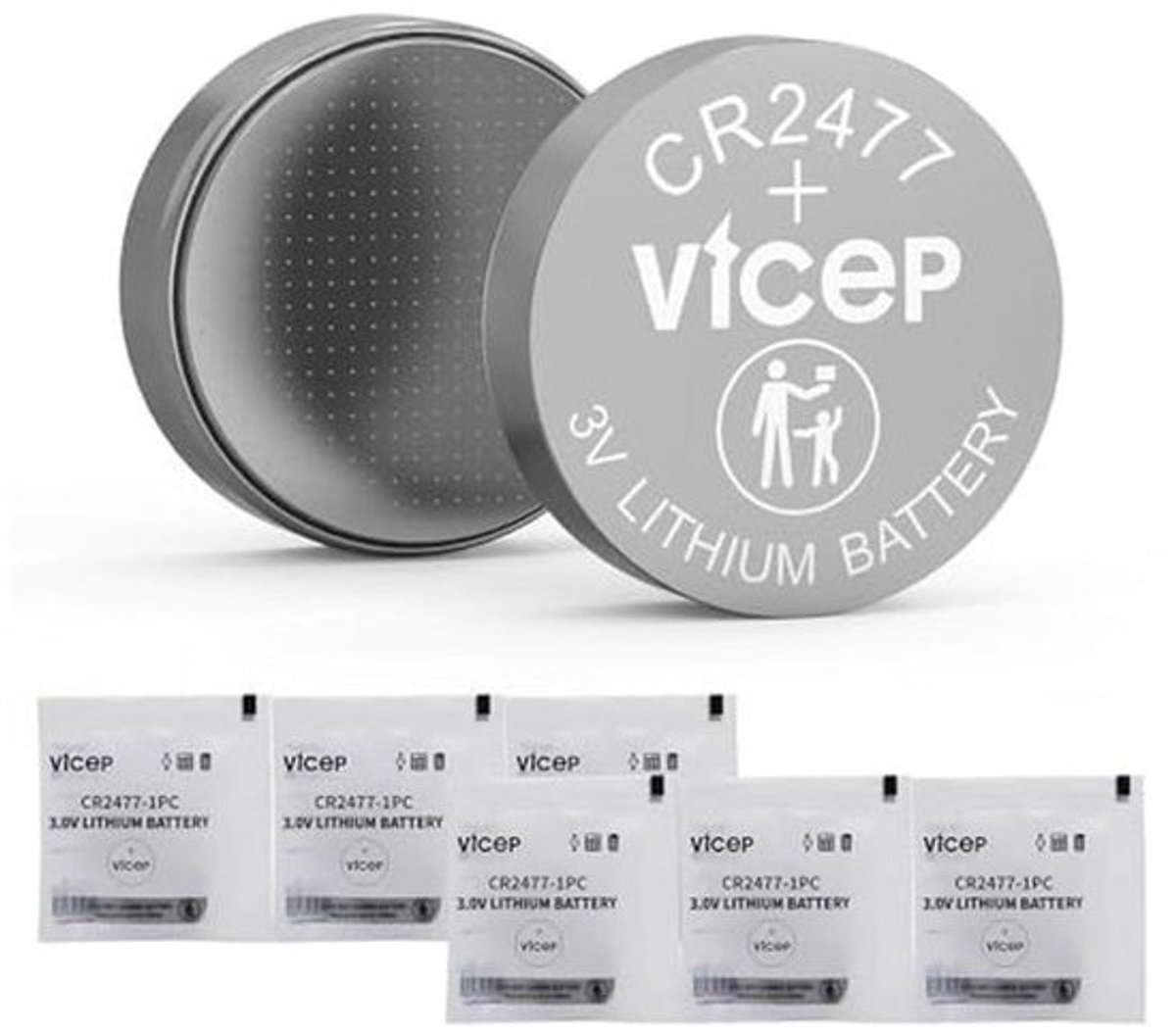 6-pack CR2477 3V lithiumbatterij voor afstandsbedieningen, sensoren, thermometers en meer