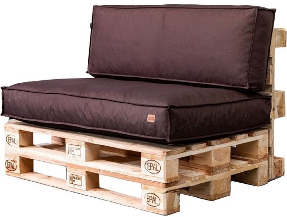 Set Tuinkussens voor Palletbank - Bruin - Comfortabel Schuim, Geschikt voor Buiten