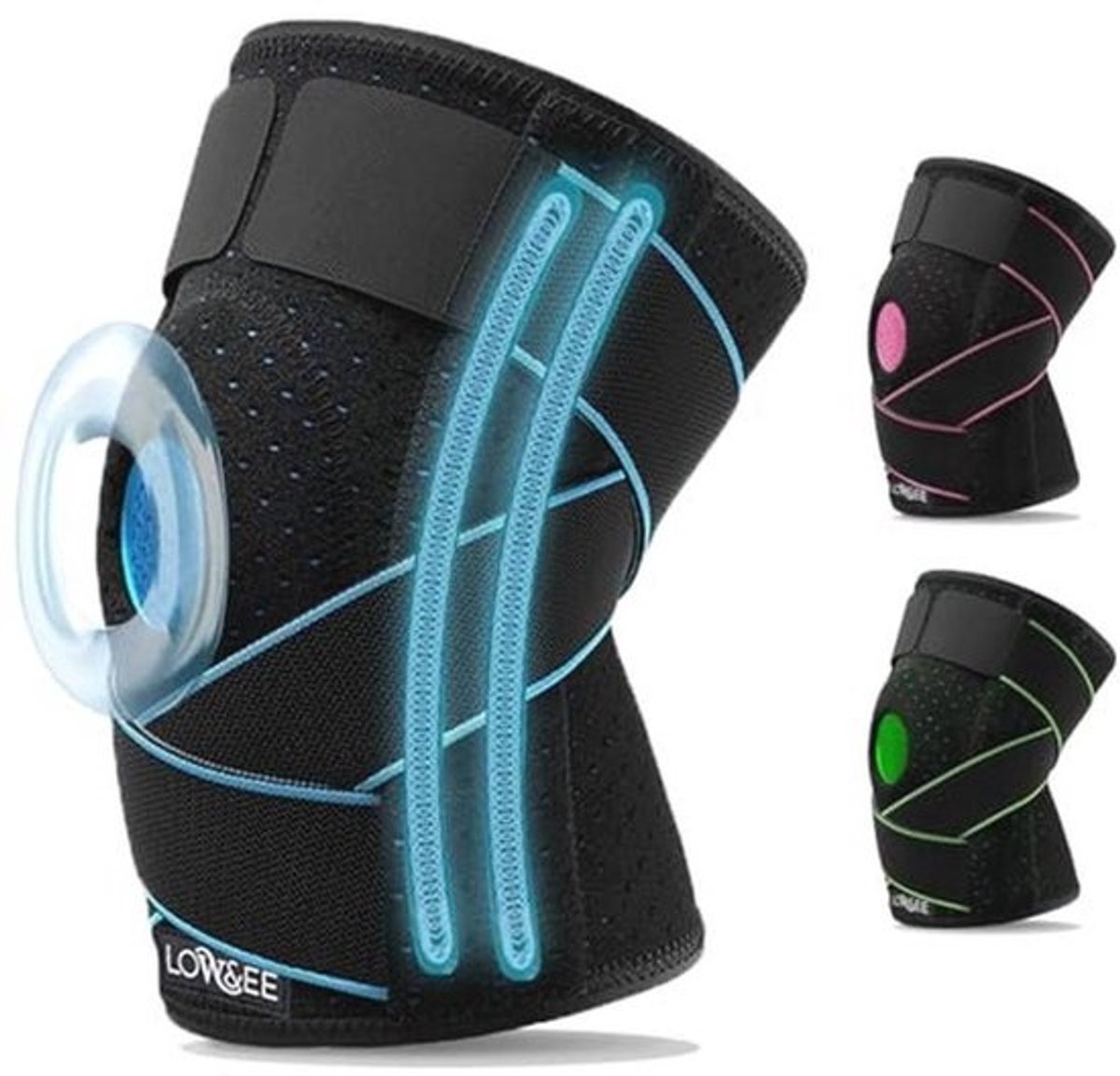 Kniebeschermers voor sporters - verstelbare neopreen kniebeschermers met siliconen - uniseks kniebeschermers voor gym en crossfit