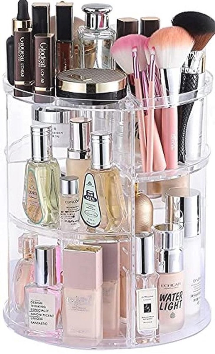 360 Graden Roterende Make-up Organizer - 4-laags Verstelbare Cosmetische Opbergkoffer voor Badkamer