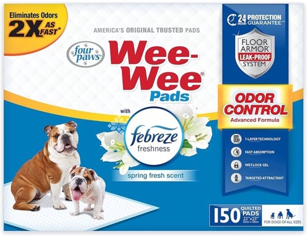Honden Trainingspads - Zindelijkheidsmatten - Huisdier Hygiëne - Geurbestrijding met Febreze - Standaard 58x56 cm - Wit