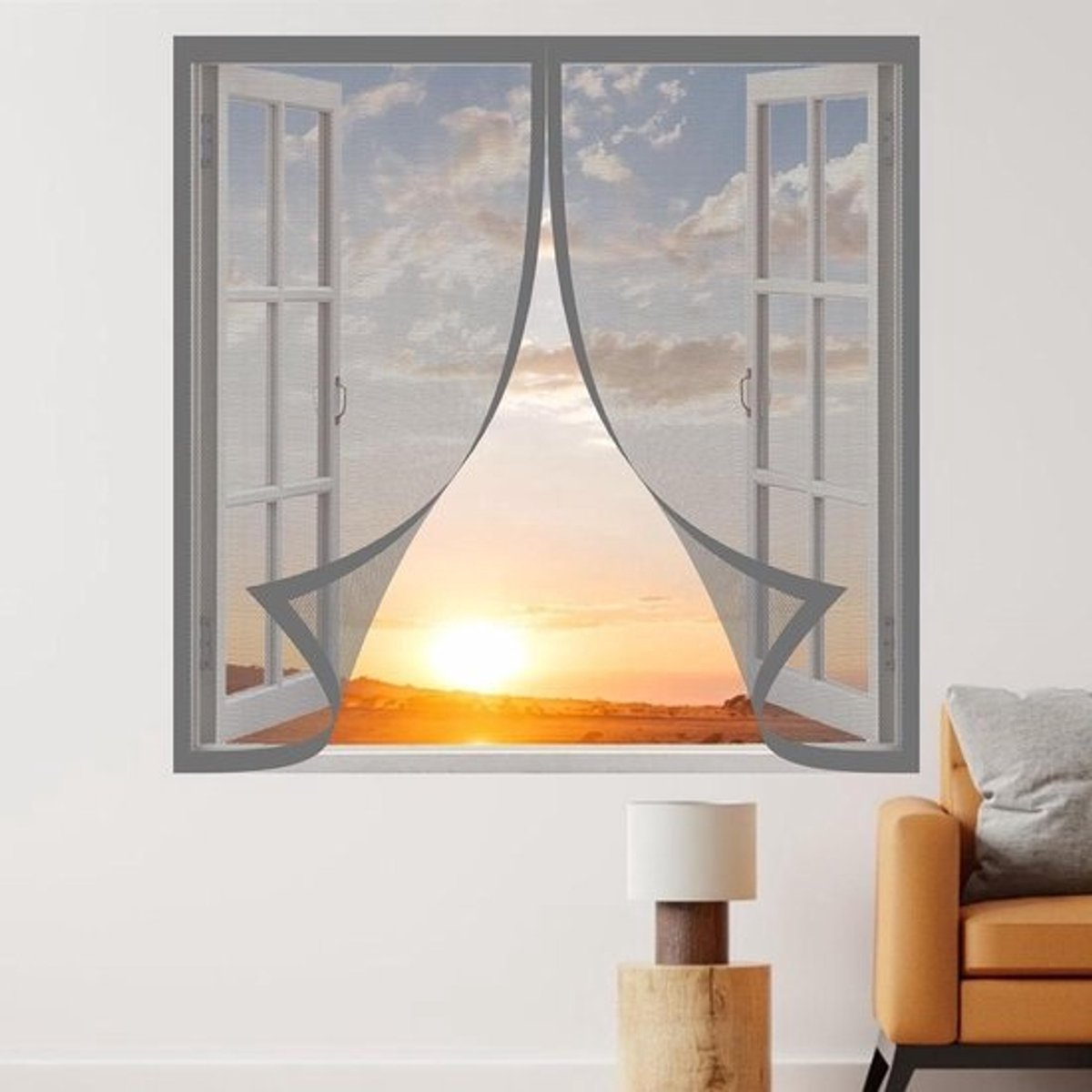 Magnetische Horren - Insectenscherm Raam - Insecten Buiten Houden - Zonder Boren - 60 x 100 cm - Grijs