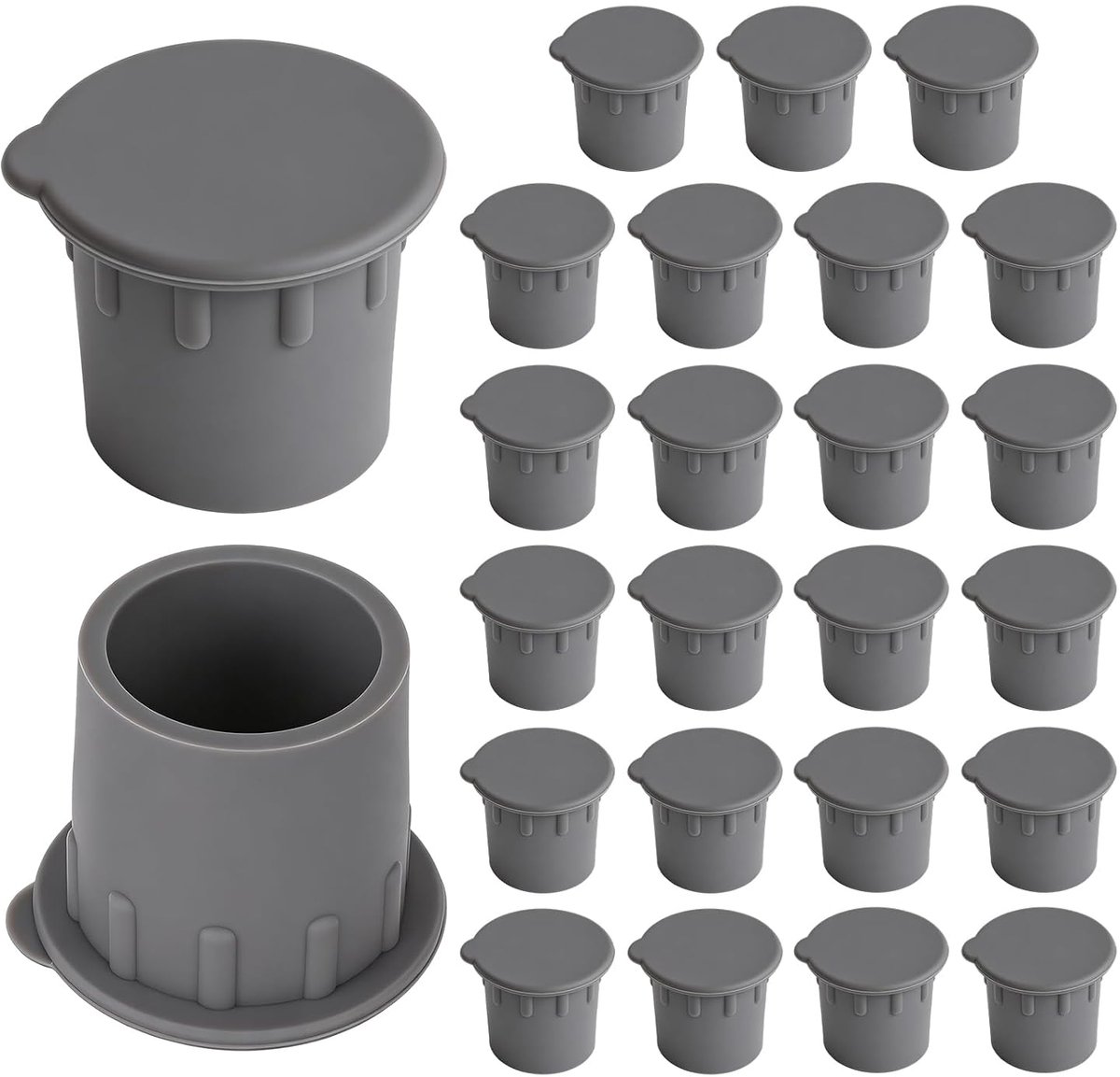 Verpakking van 25 stuks zwembadafdekpluggen – siliconen pluggen Geschikt voor 2,5 cm (1 inch) dekdoorvoeren – verwijderbare veiligheidsafdekdoppen met trekringen