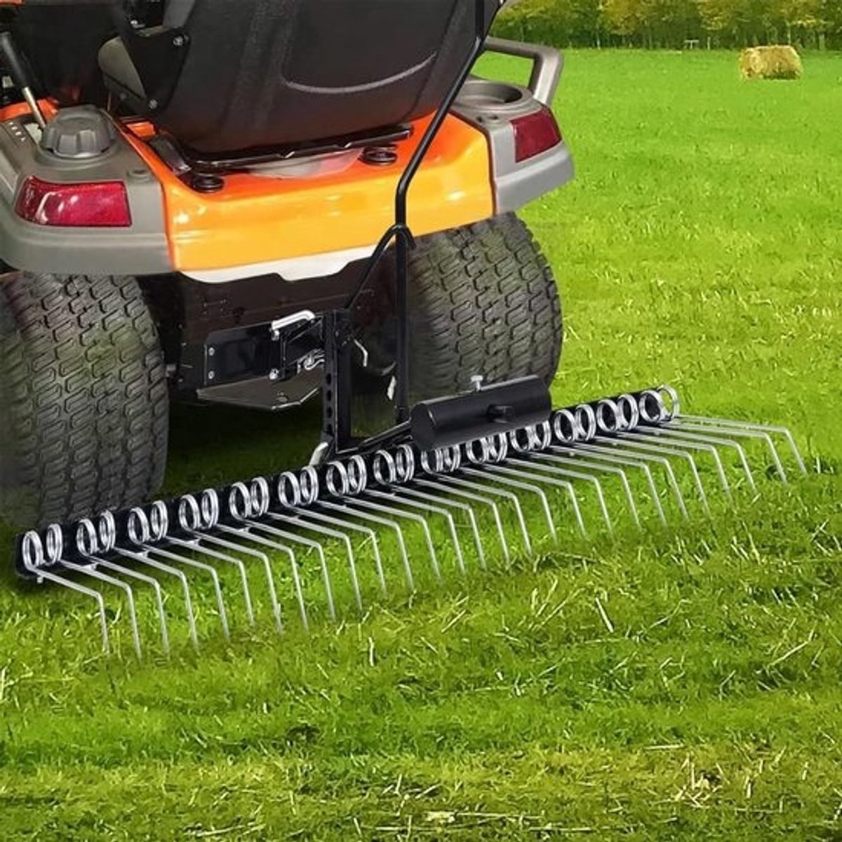 Verticuteerder Gazon - Gazonventilator Mosverwijderaar - Gras Dichter Maken - 109cm Werkbreedte Stalen Veren