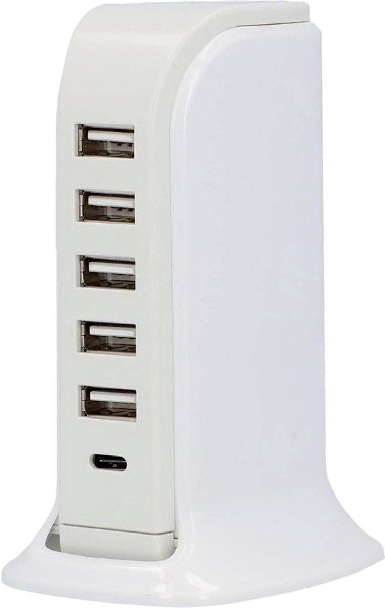 UNITEC Universeel USB laadstation 6 poorts wit