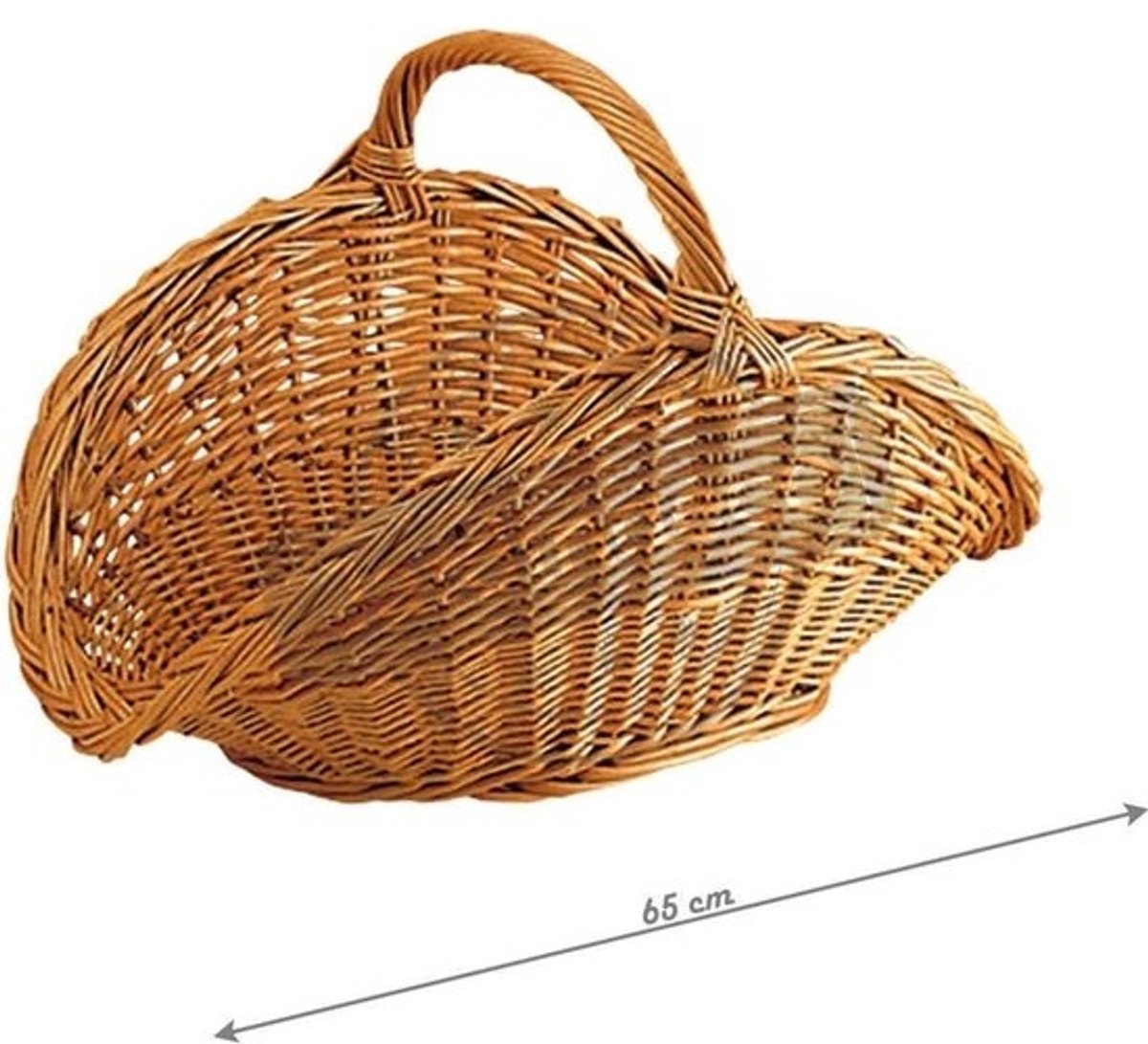 Natuurlijke Wicker Log Mand met Versterkte Handgreep