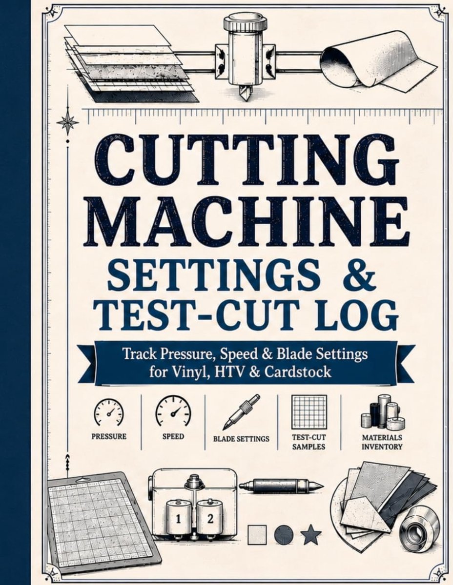 Cutting Machine Settings & Test-Cut Log: Track Pressure, Speed & Blade Settings for Vinyl, HTV & Cardstock - ShopVlot