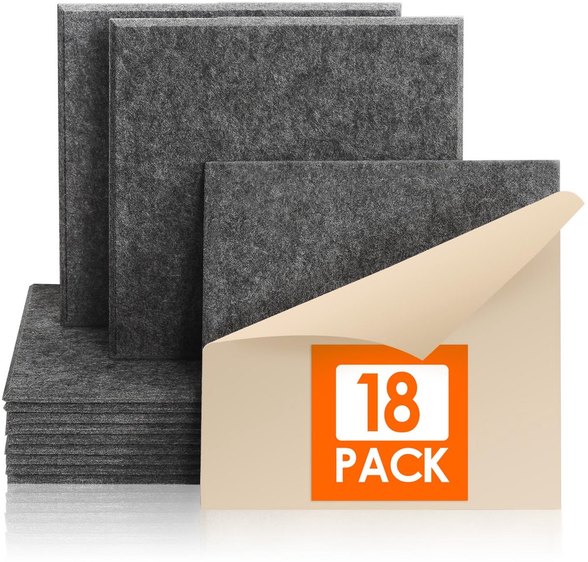 Rdutuok 18 Pak Akoestische Panelen Zelfklevend,30 x 30 x 1 cm Acoustic Panels Akoestische Absorber Vierkante - ShopVlot