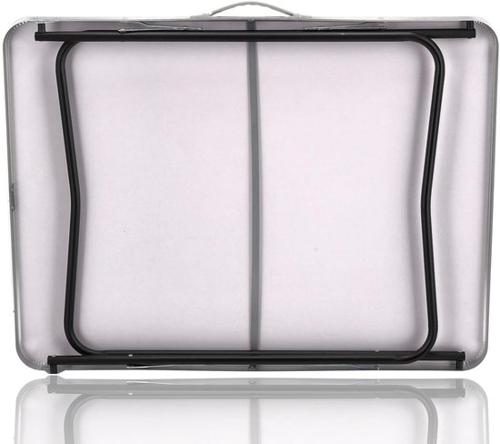 Campingtafel Houten Look - Klaptafel Tuintafel - Outdoor Activiteiten - Inklapbaar met Handvat - 80x60x70cm - Grijs Bruin — afbeelding 5