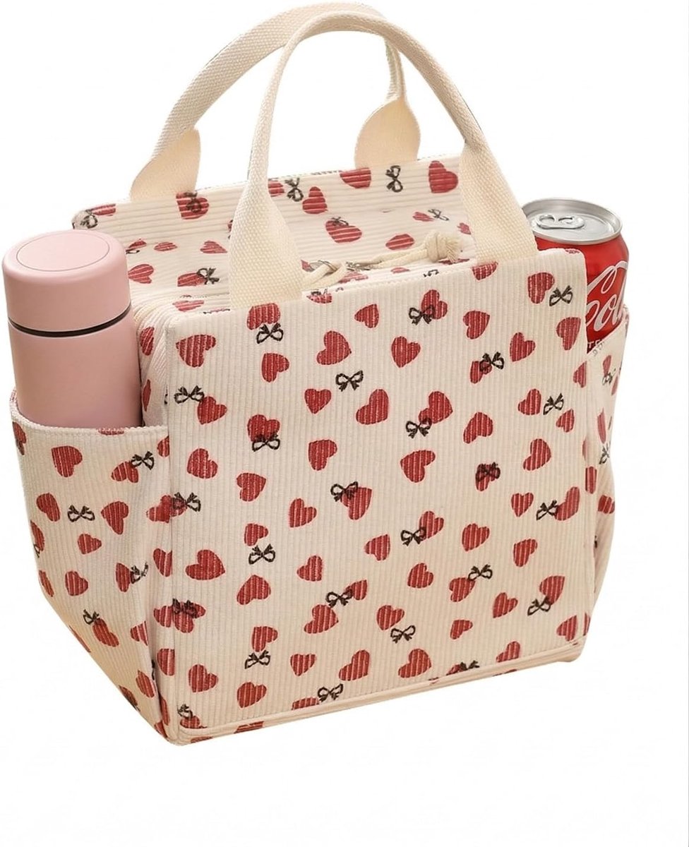 Unisex, ruime, geïsoleerde lunchtas – een herbruikbare, lekvrije tas, geschikt voor kantoor, werk, strand of op reis-26*18.5*25cm，Hart