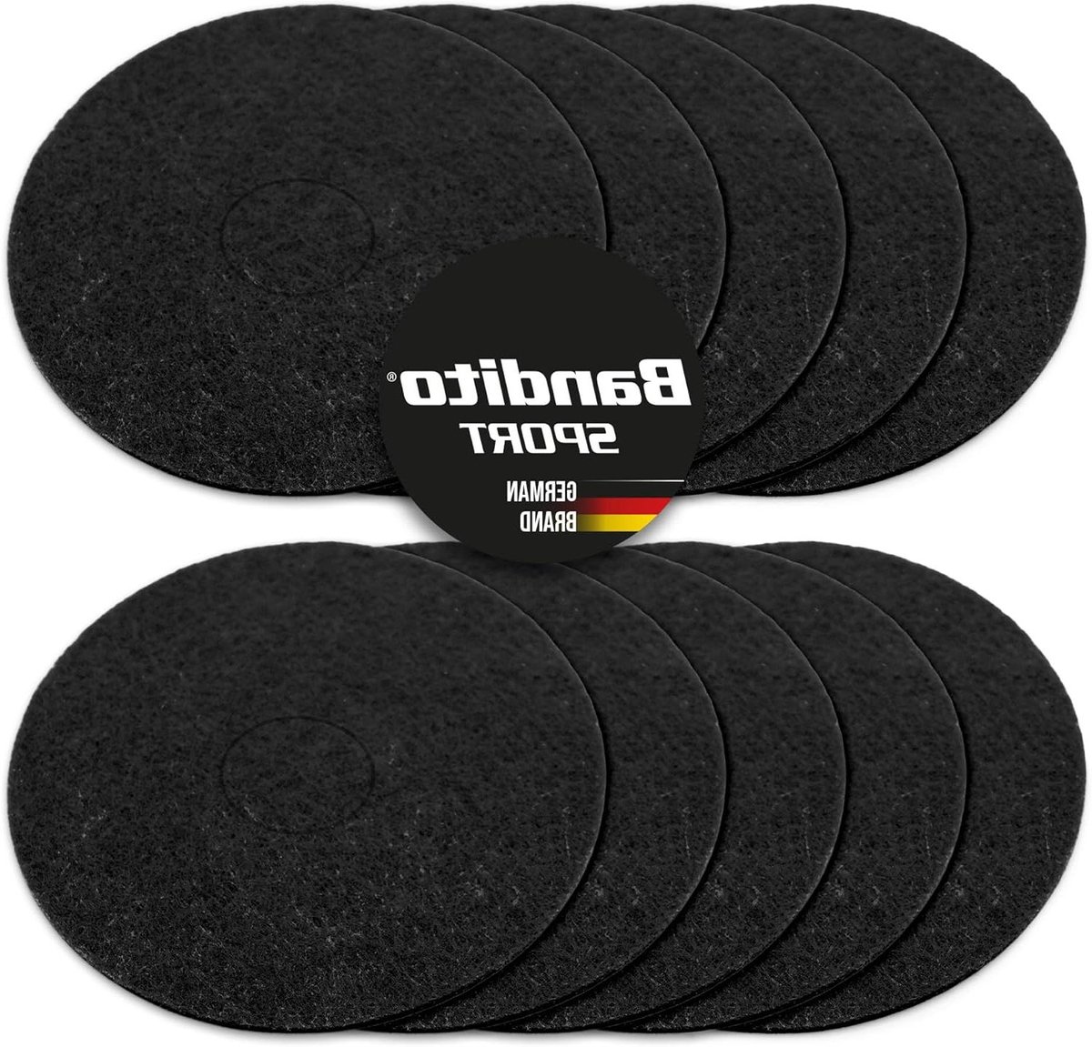 Airhockey Vilt - Pusher Onderlegger - Airhockey Spel - Zelfklevend Extra Dik - 10 cm Diameter - Zwart