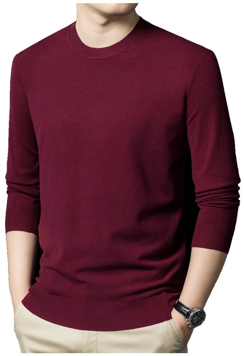Currero Sweater Heren Sweaters Sweatshirt Hoodie Warme Trui Pullover Jumper Crewneck Vest Bordeauxrood