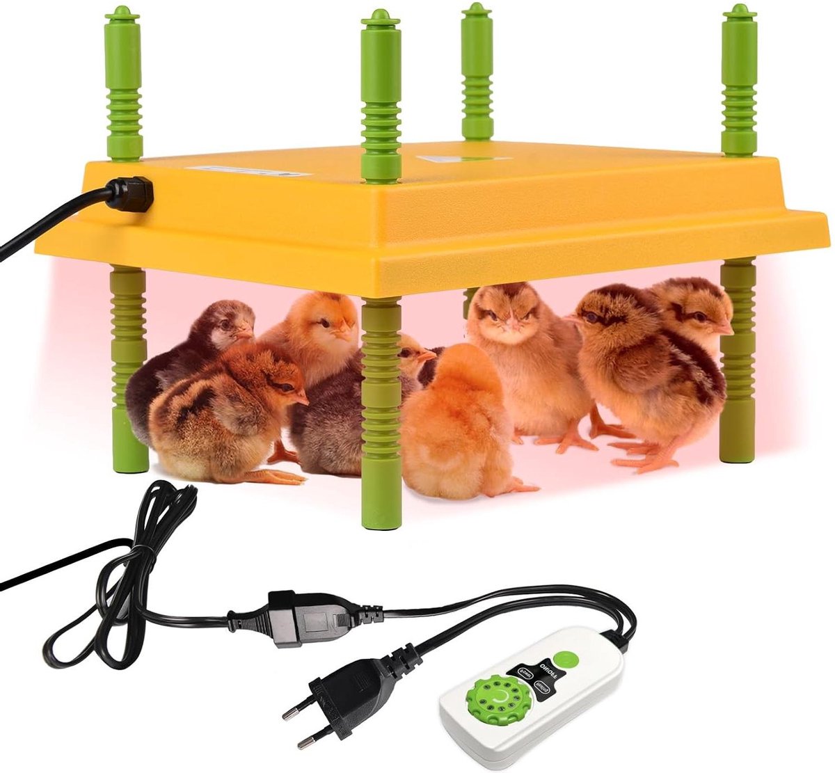 Kuiken Warmteplaat - Verwarmingsplaat Pluimvee - Kuikens Warm Houden - Temperatuur Instelbaar - 25 x 30 cm - Zwart