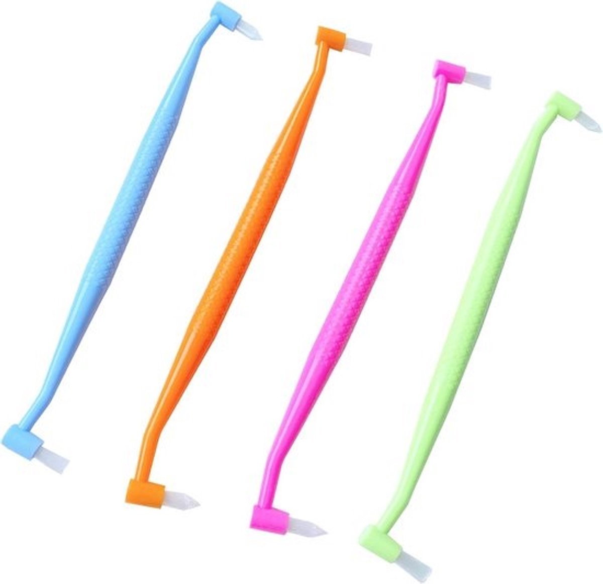 Orthodontische Tandenborstel Dubbelzijdig met Zachte Haren voor Beugels en Detailreiniging - Set van 4 (4 Kleuren)