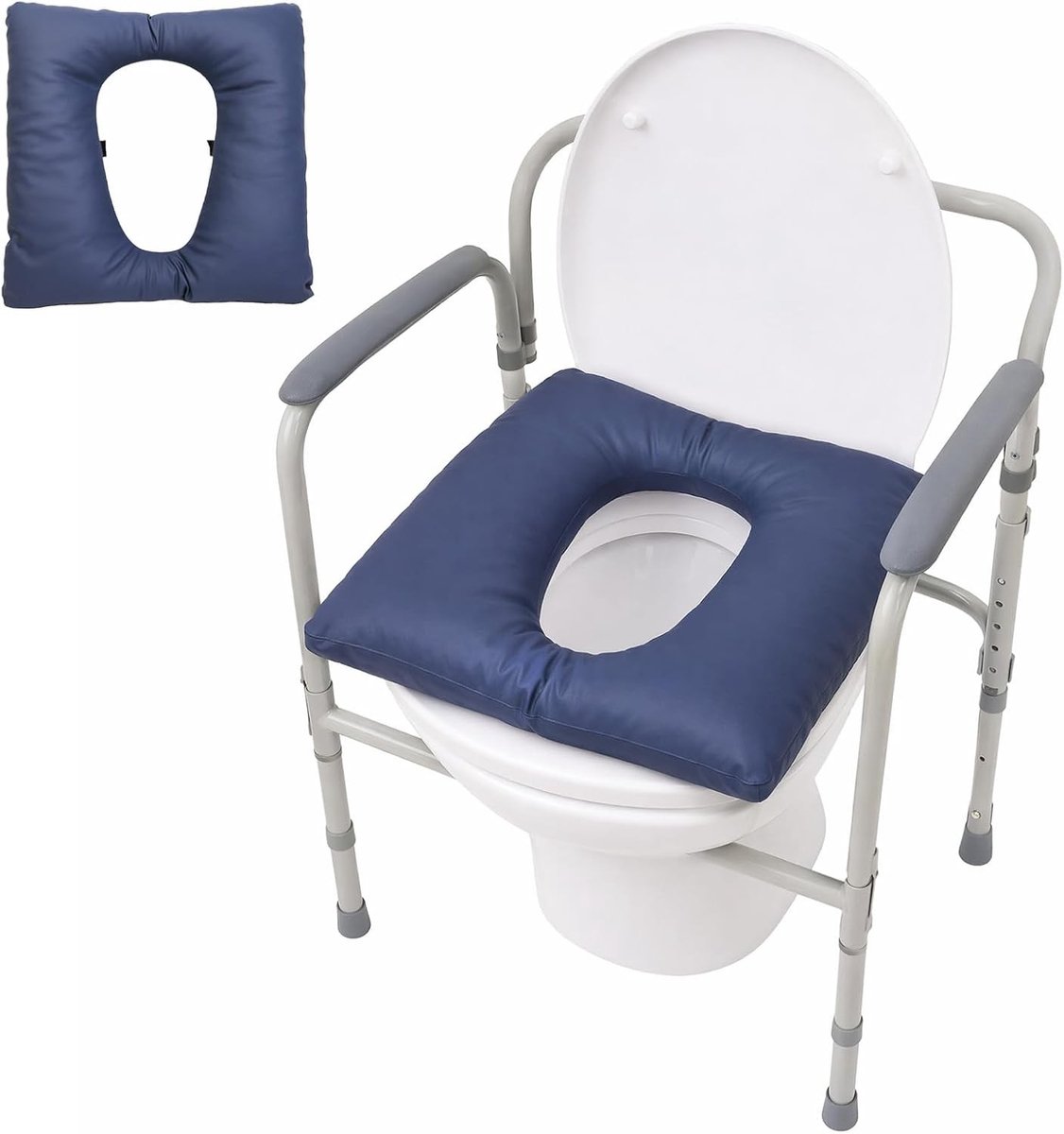 Comfortabel anti-decubituskussen voor toiletstoel en douchestoel, waterdicht en zacht katoen, ideaal voor ouderen en rolstoelgebruikers