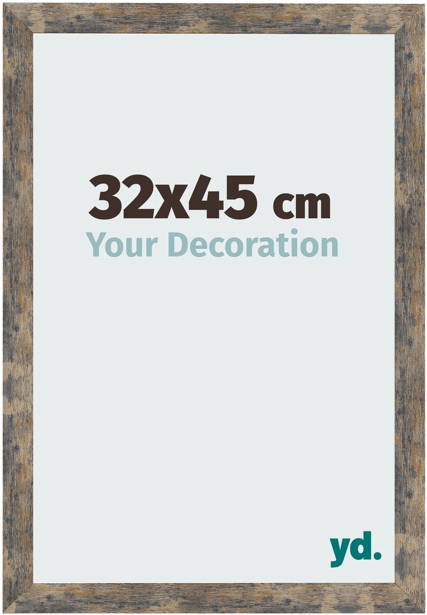 Your Decoration - Fotolijst 32x45 cm - MDF - Blauw Goud Gemeleerd - Bologna