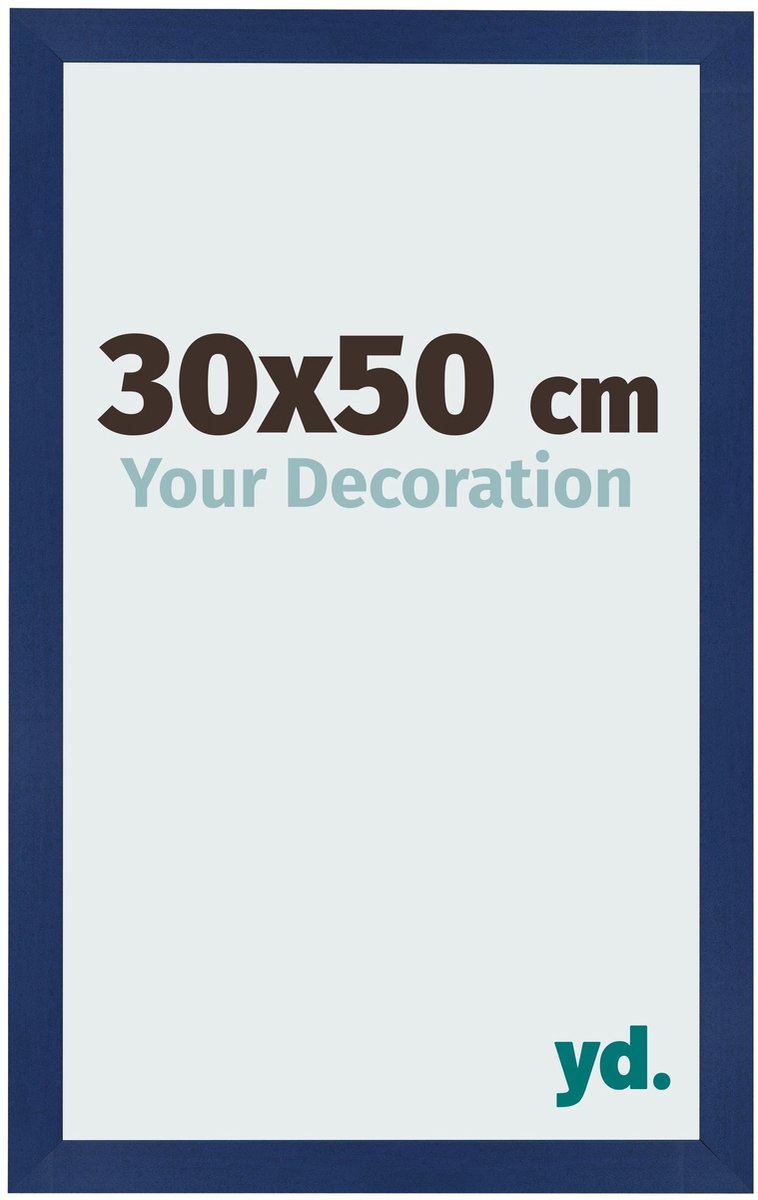 Your Decoration - Fotolijst 30x50 cm - MDF - Donkerblauw Geveegd - Bologna