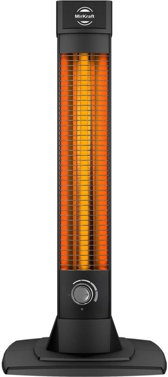 Warmtestraler Staand - Infrarood Verwarming - Terras Verwarmen - Koolstof Verwarmingselement - 2500 Watt - Zwart