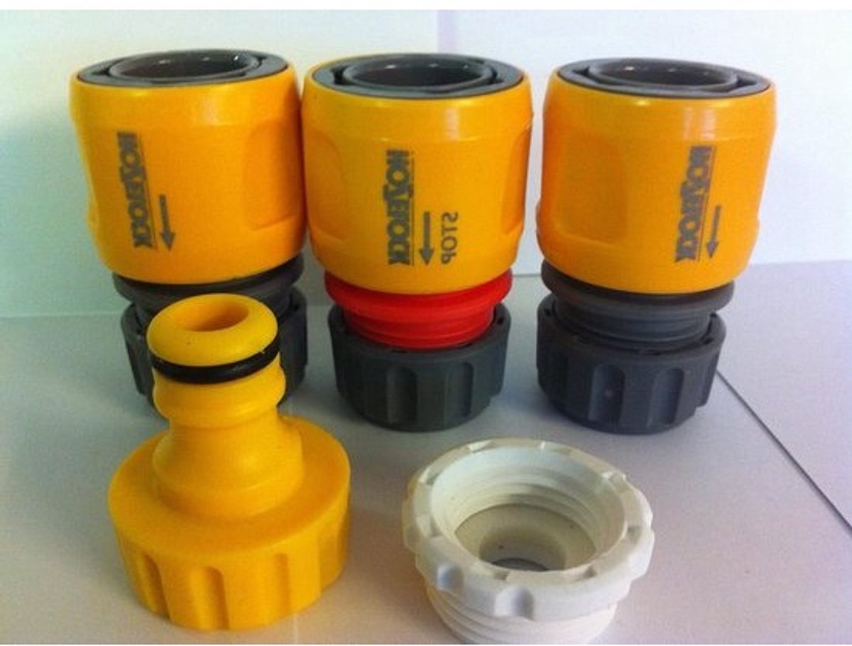 Slangpijp Adapter Set - Slangkoppeling Rubberringen - Waterdicht Koppelen - Vergrendelt Hozelock Onderdelen - 5 stuks - Geel
