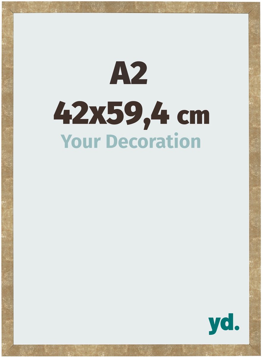 Your Decoration - Fotolijst A2 42x59,4 cm - MDF - Goud Antiek - Bologna