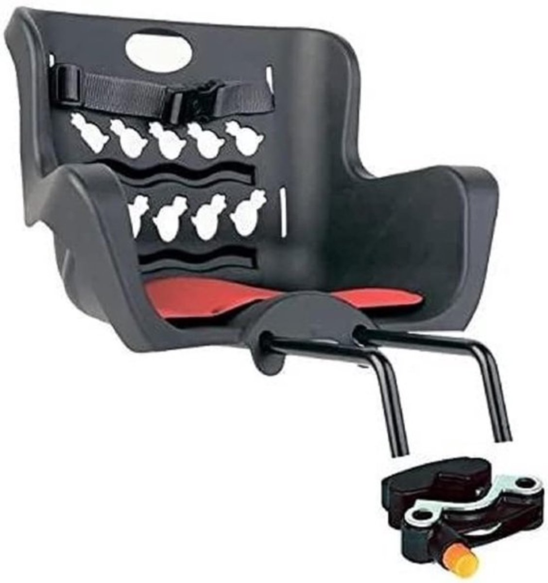 Kinder Fietsstoeltje - Voorzitje Fiets - Samen Fietsen - Veilig Bevestigen - Tot 15 kg - Zwart