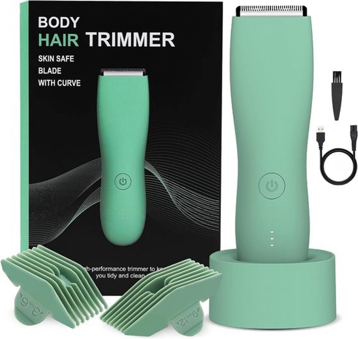 Elektrische Lichaamshaartrimmer voor mannen en vrouwen - Waterdichte, oplaadbare trimmer voor comfortabel scheren van schaamhaar, borst, benen en bikini