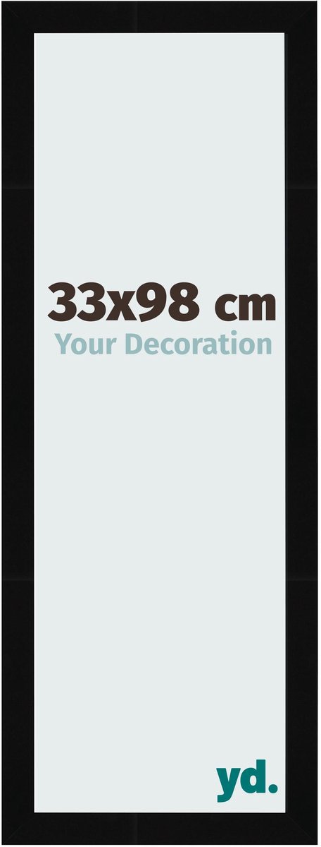 Your Decoration - Fotolijst 33x98 cm - MDF - Zwart Hoogglans - Bologna