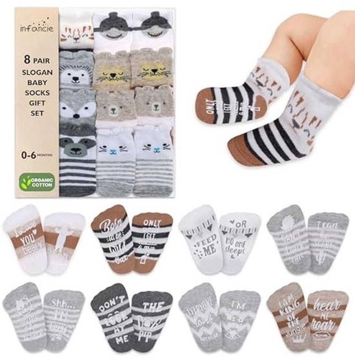 Multicolor Unisex Sokken voor Baby's (0-6 maanden) - 12 Paar