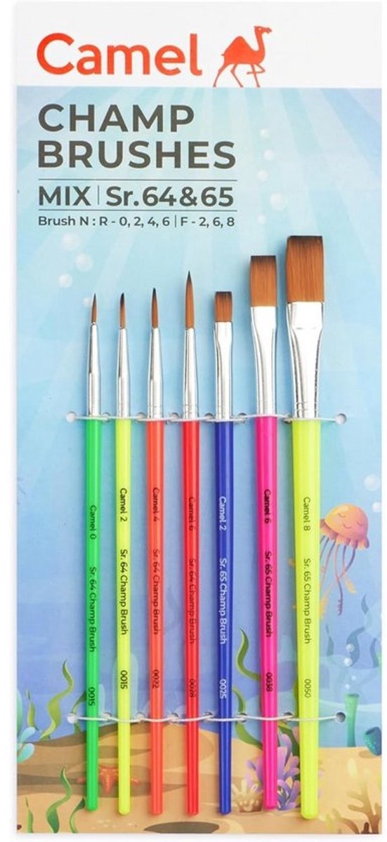 Verfkwast Set 7 Delen - Diverse Knutselkwasten voor Acryl, Gouache en Plakkaatverf