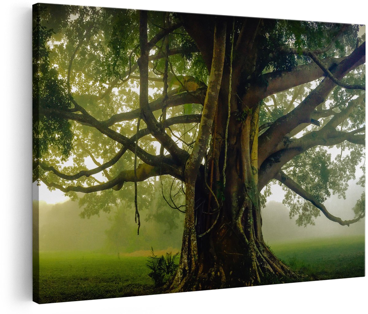 Artaza Canvas Schilderij Grote Levensboom Met Veel Takken - 180x120 cm - Groot - Wanddecoratie Woonkamer - Schilderijen - Muurdecoratie