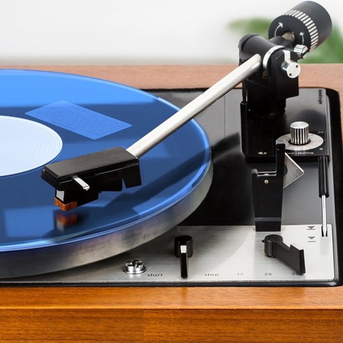 Antistatische Acryl Draaitafelmat Blauw - Slipmat voor 30,5 cm Vinyl LP Platenspelers